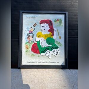 Vintage Child Guidance Little Miss Muffet Magnetic Plastic 14 Pc Puzzle #945